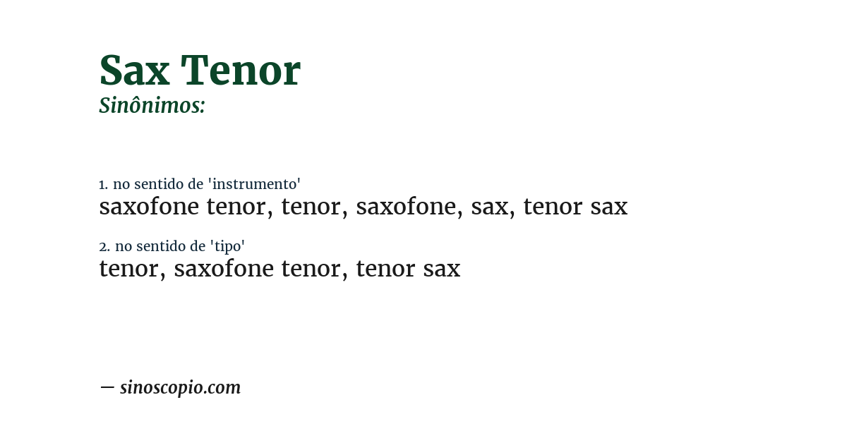 Sinônimo de sax tenor