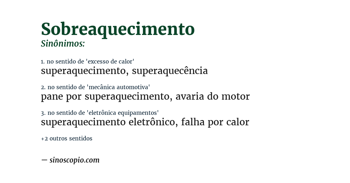 Sinônimo de sobreaquecimento