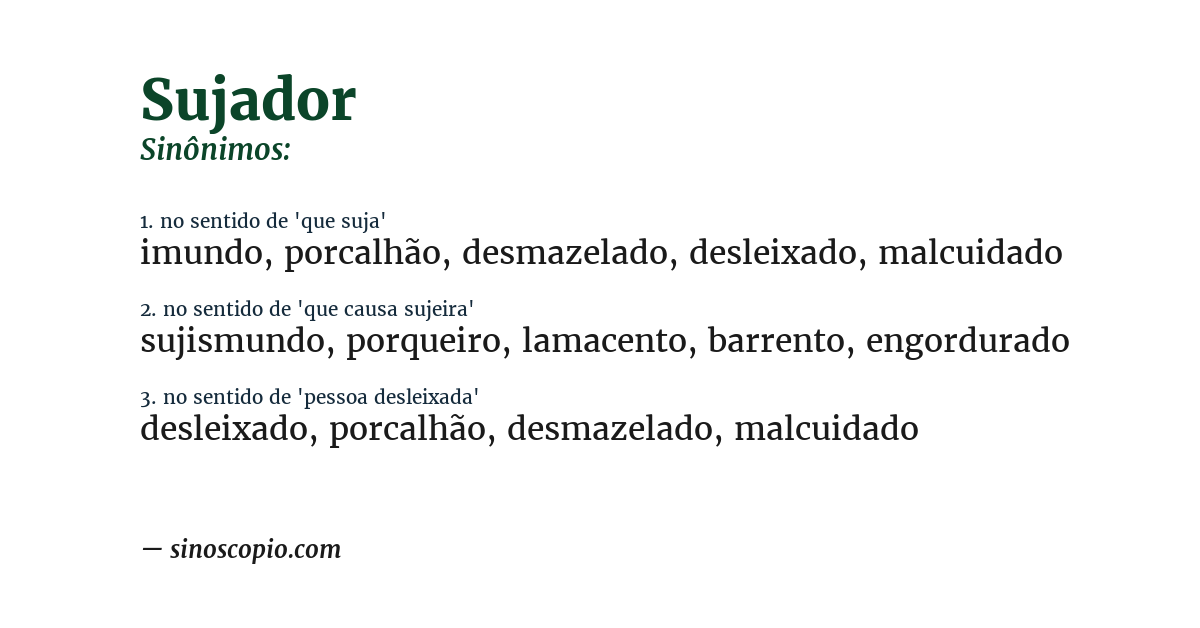 Sinônimo de sujador