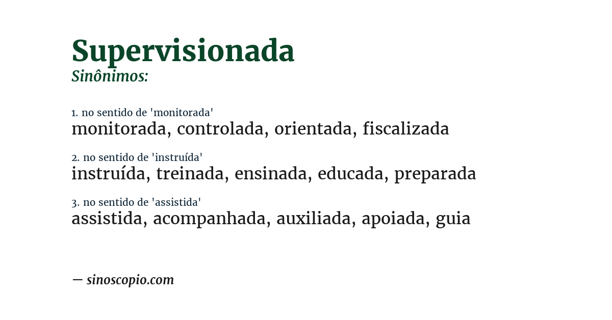 Sinônimo de supervisionada