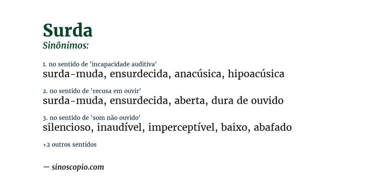 Sinônimo de surda