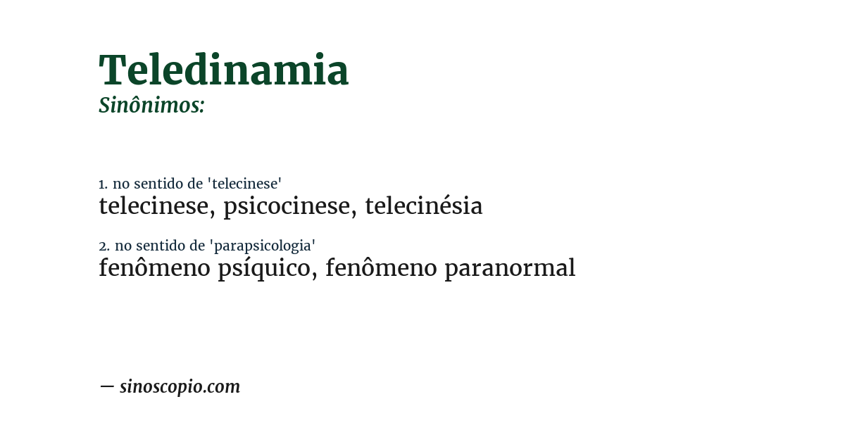 Sinônimo de teledinamia