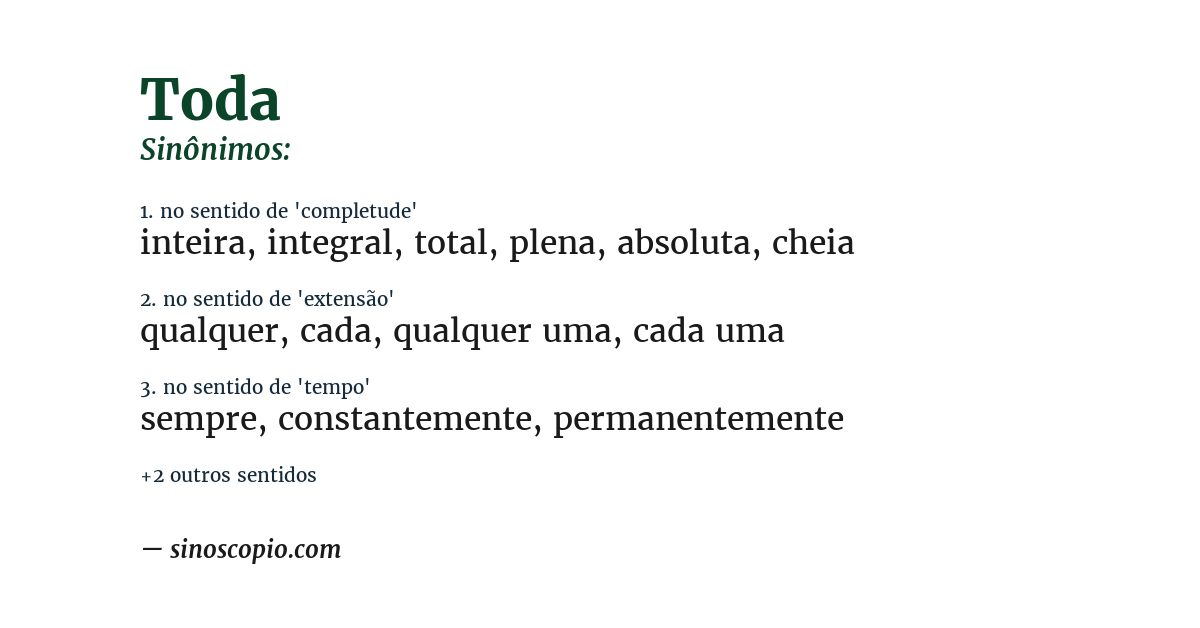 Sinônimo de toda