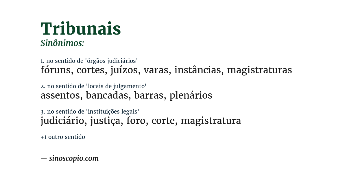 Sinônimo de tribunais