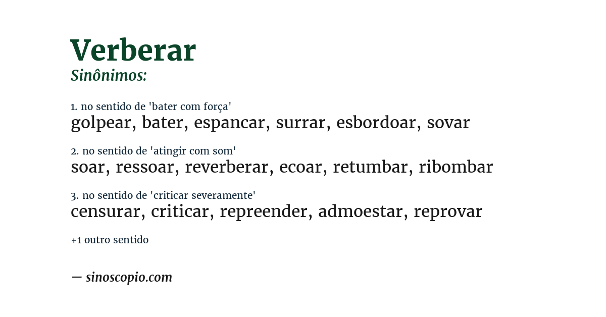 Sinônimo de verberar