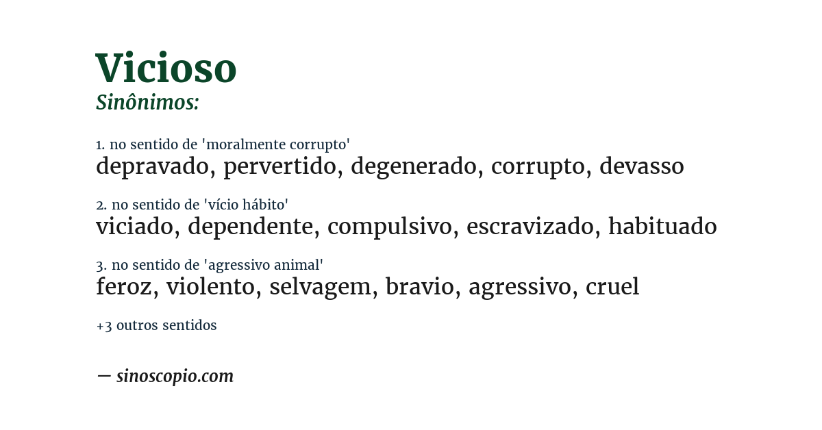 Sinônimo de vicioso