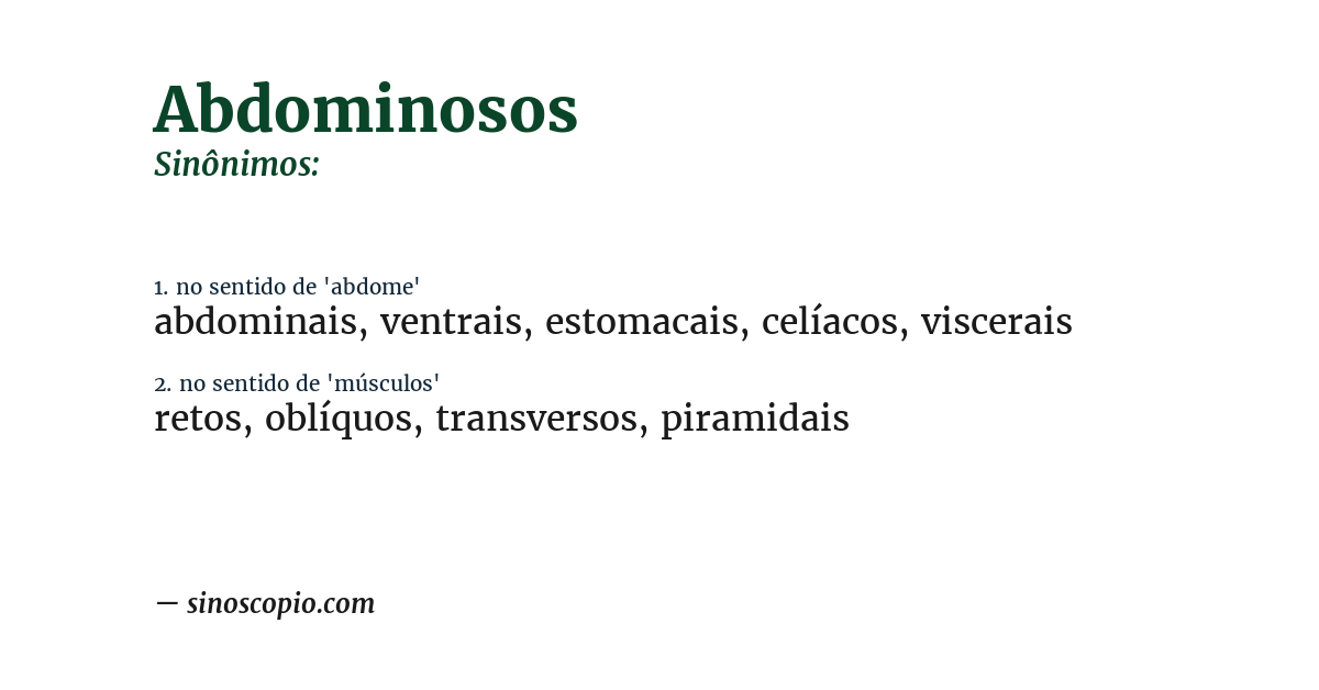 Sinônimo de abdominosos
