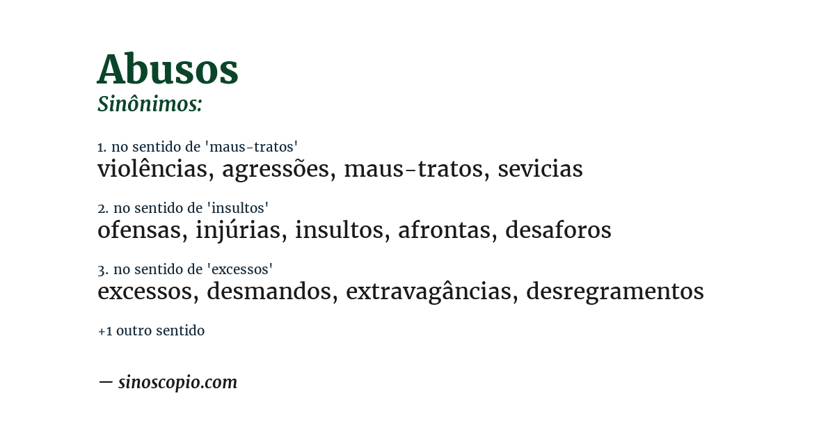 Sinônimo de abusos
