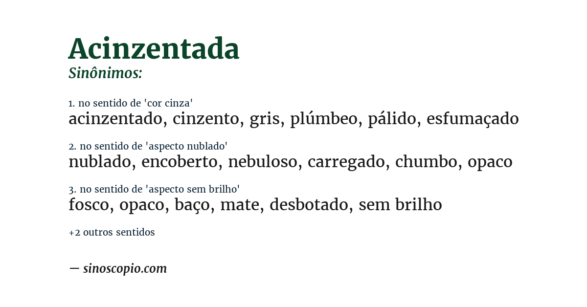 Sinônimo de acinzentada