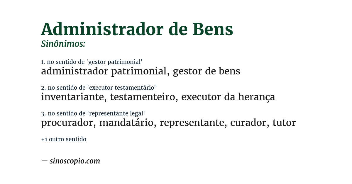 Sinônimo de administrador de bens