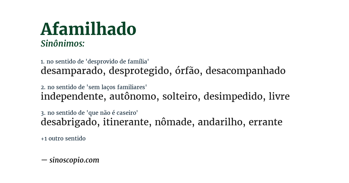 Sinônimo de afamilhado