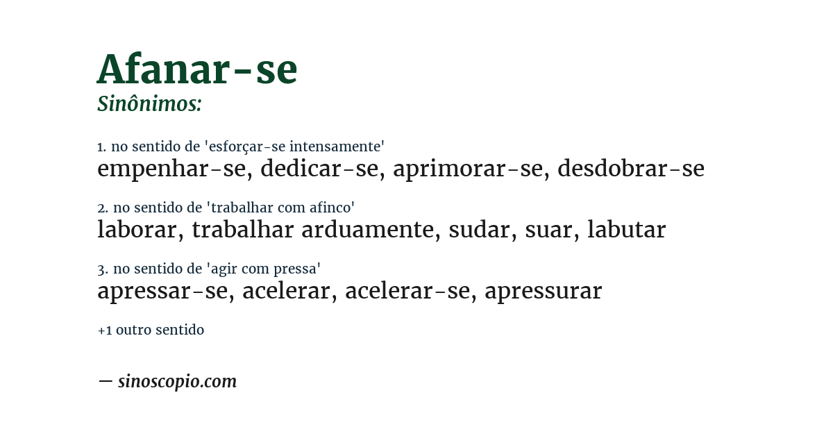 Sinônimo de afanar-se