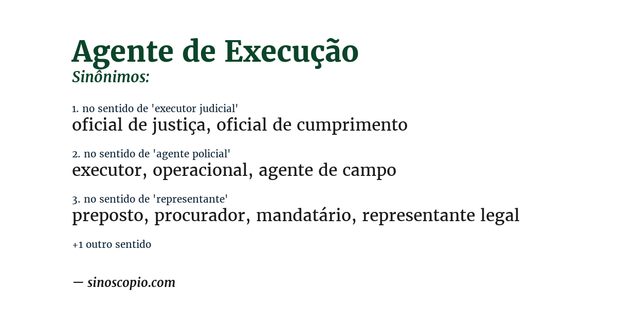 Sinônimo de agente de execução