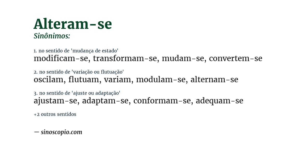 Sinônimo de alteram-se