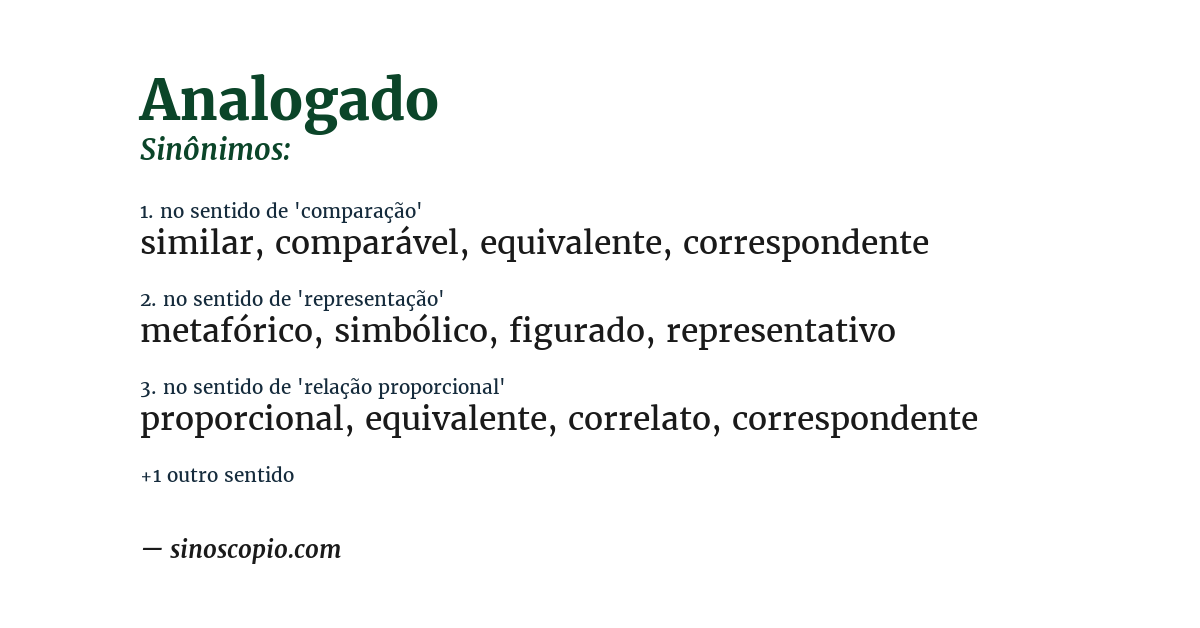 Sinônimo de analogado