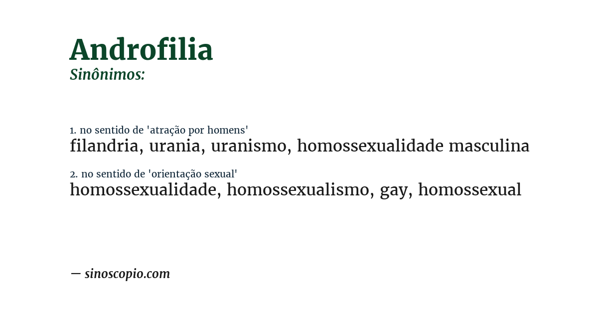 Sinônimo de androfilia