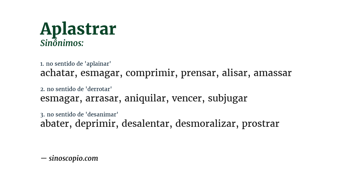 Sinônimo de aplastrar