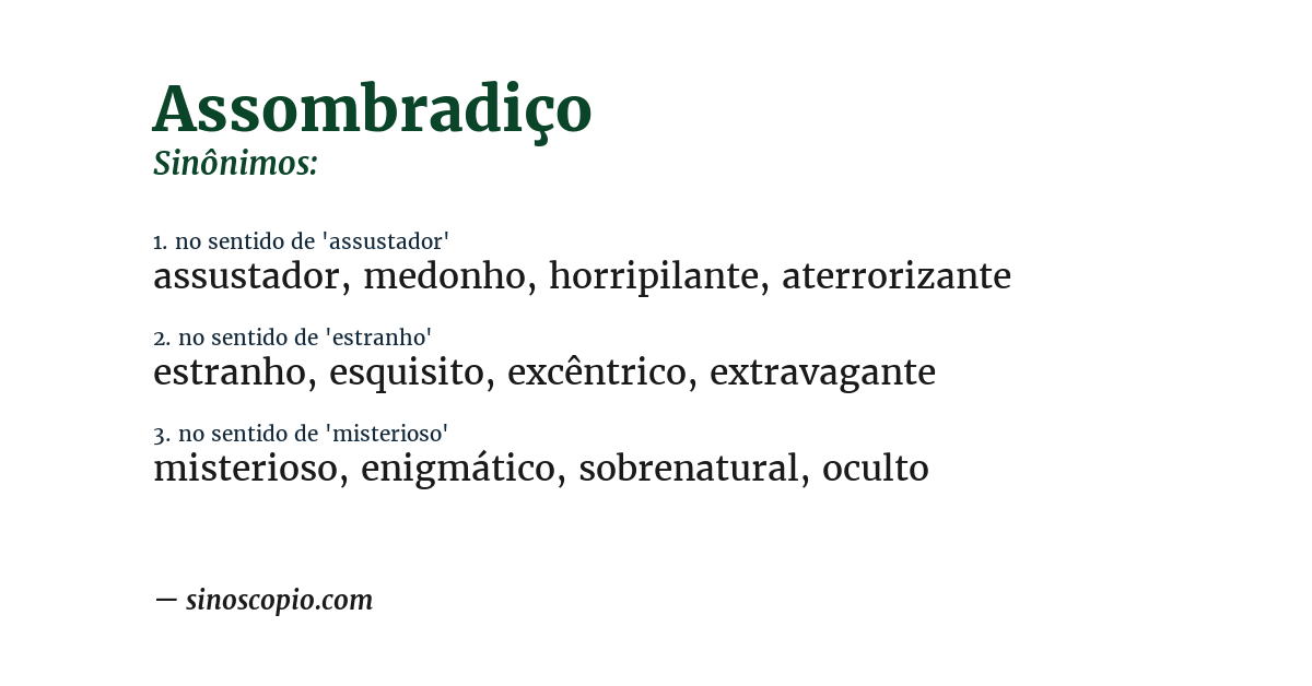 Sinônimo de assombradiço