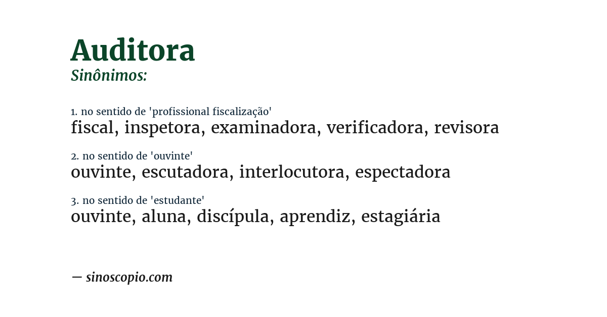 Sinônimo de auditora