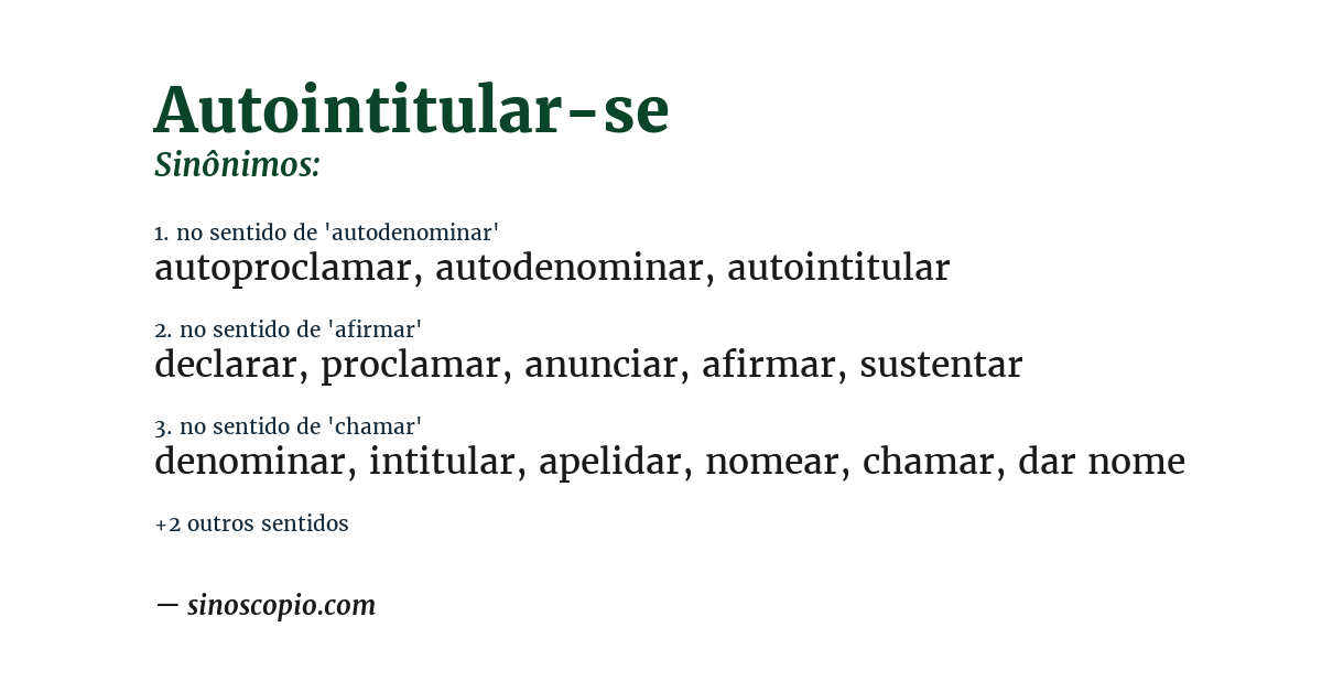 Sinônimo de autointitular-se