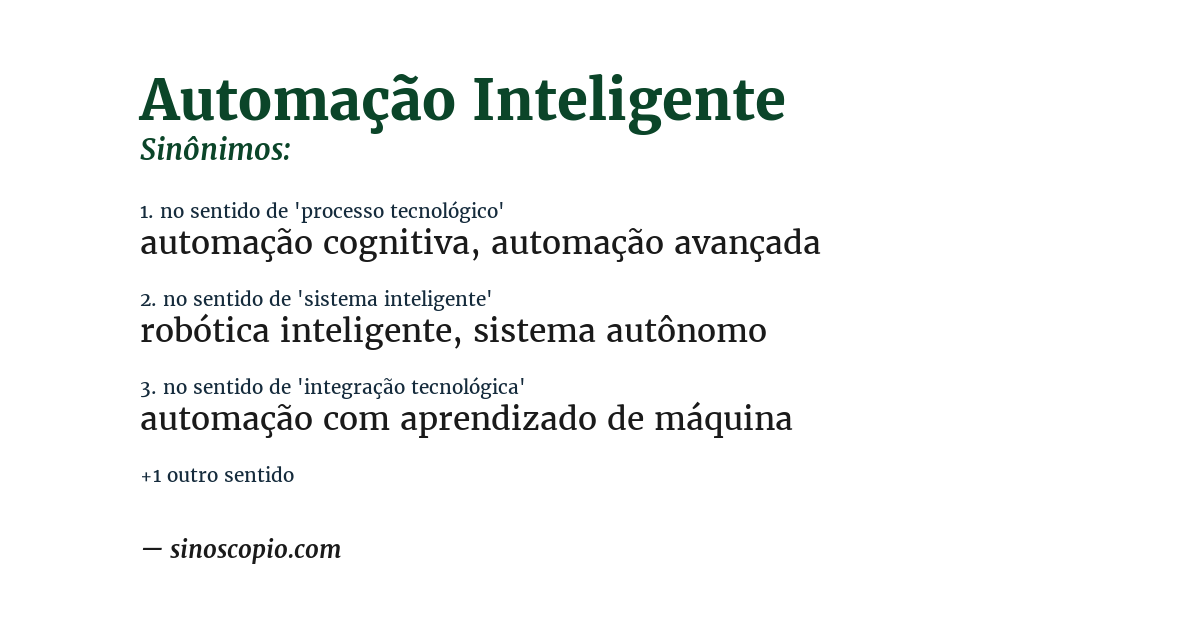 Sinônimo de automação inteligente