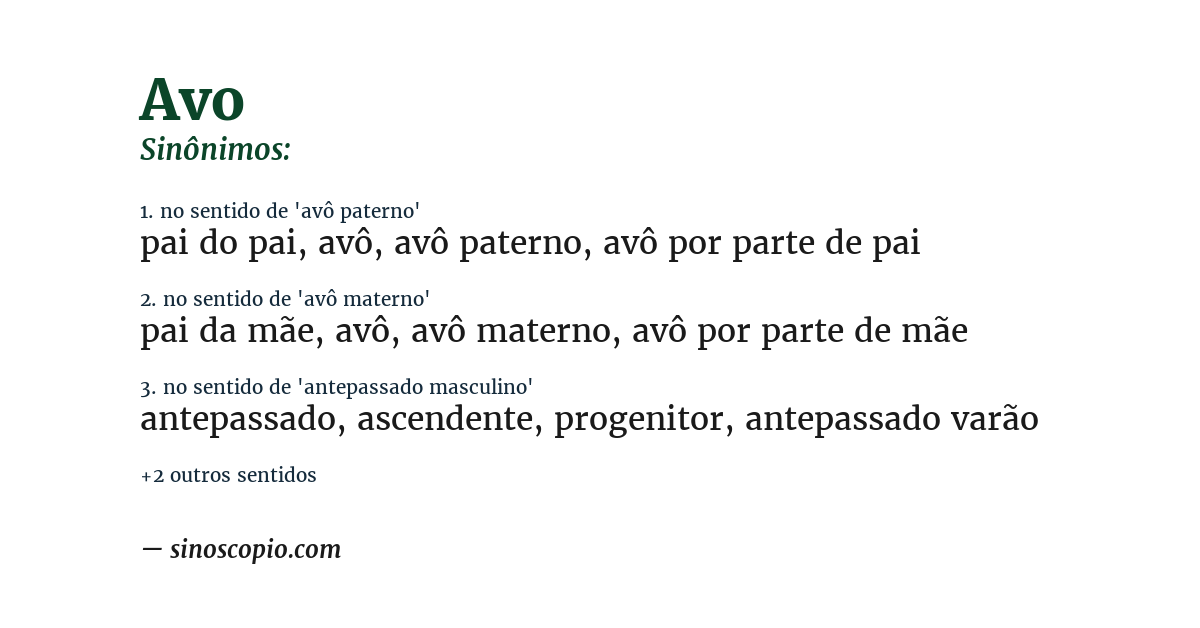Sinônimo de avo