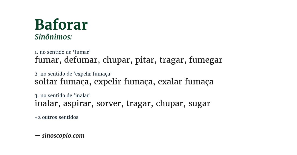Sinônimo de baforar