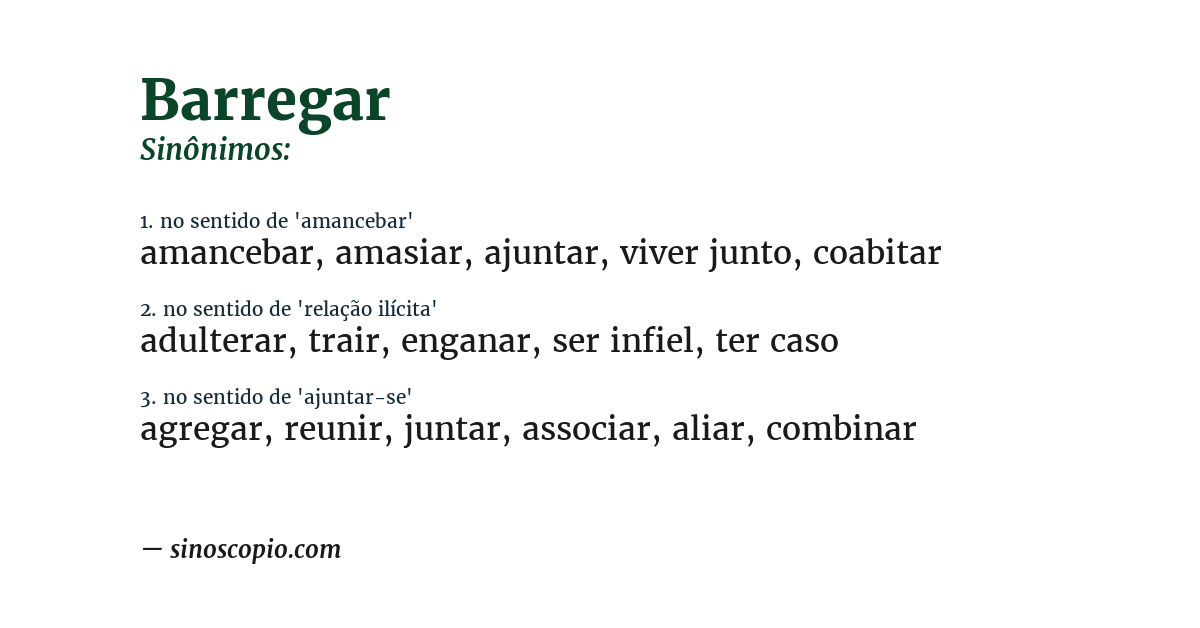 Sinônimo de barregar