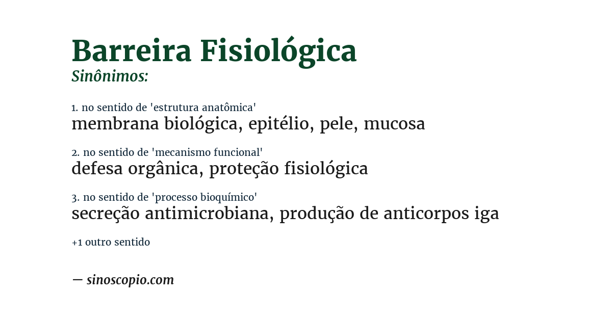 Sinônimo de barreira fisiológica