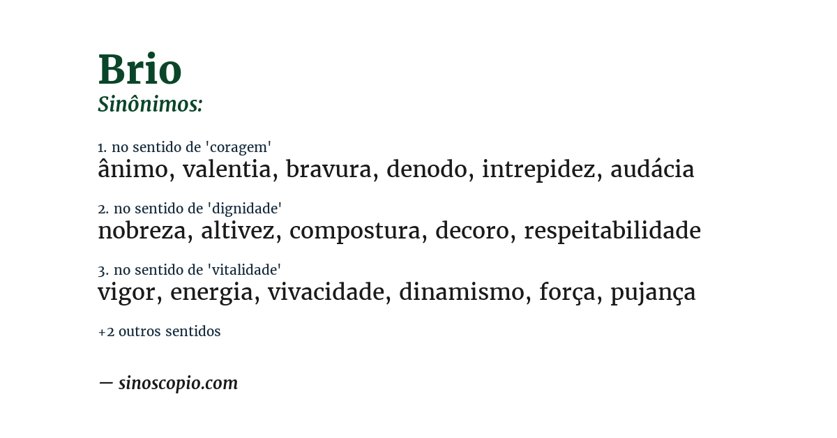 Sinônimo de brio