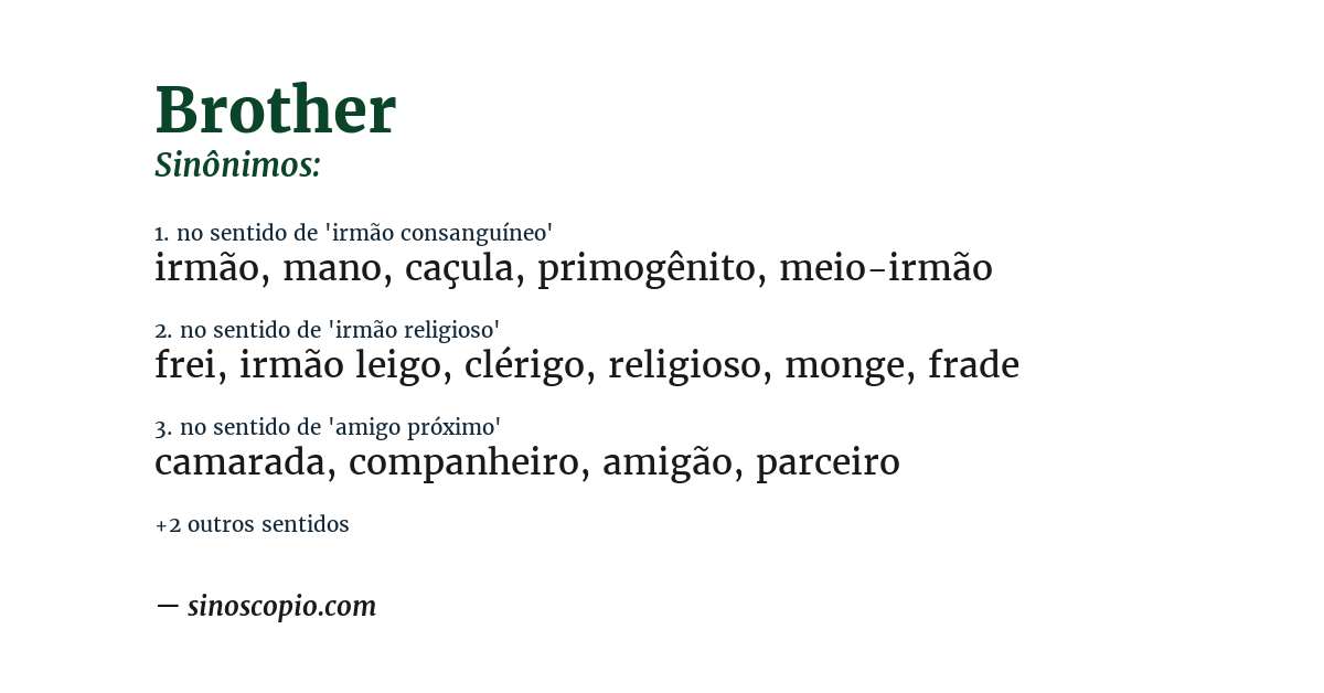 Sinônimo de brother