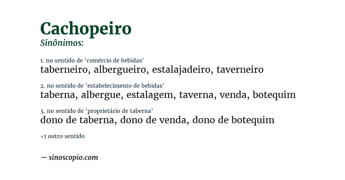 Sinônimo de cachopeiro