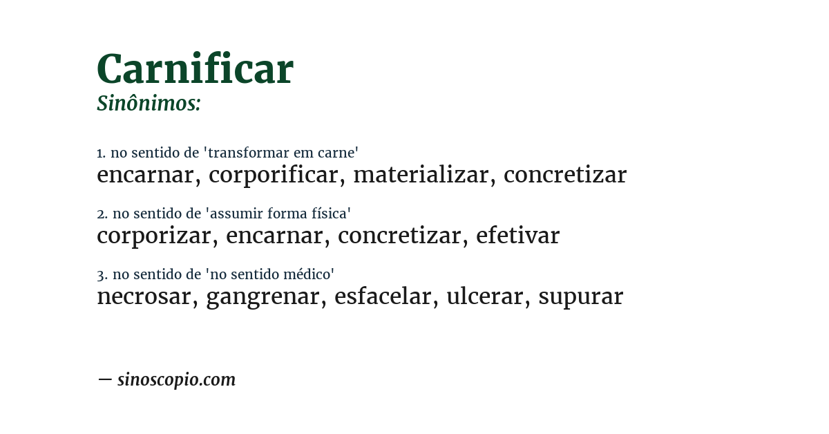 Sinônimo de carnificar