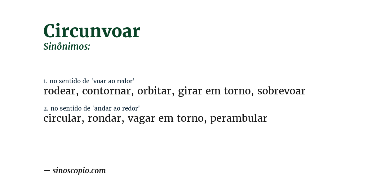 Sinônimo de circunvoar