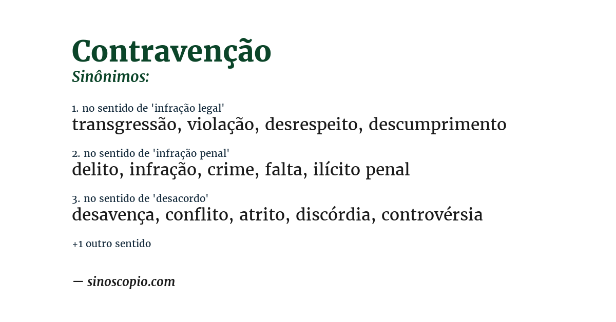 Sinônimo de contravenção