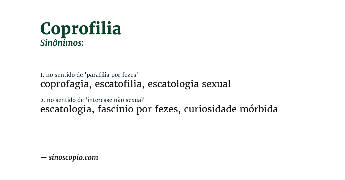 Sinônimo de coprofilia