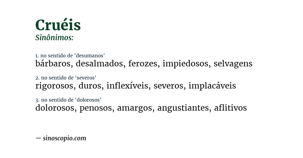 Sinônimo de cruéis