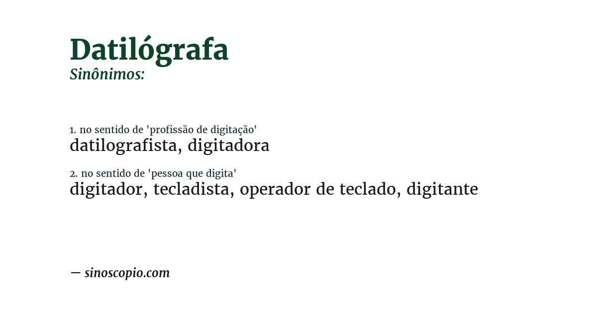 Sinônimo de datilógrafa