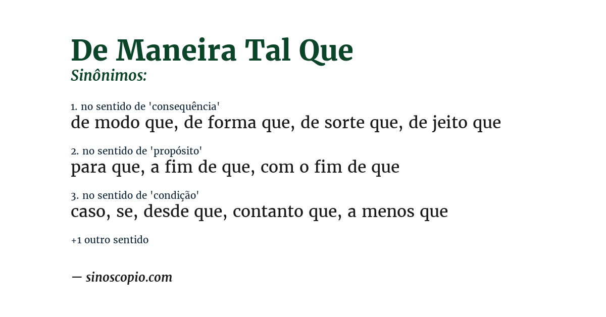 Sinônimo de de maneira tal que