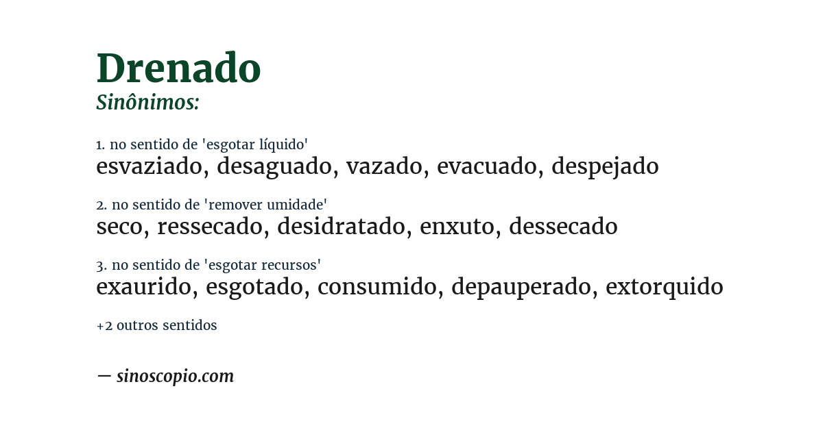Sinônimo de drenado