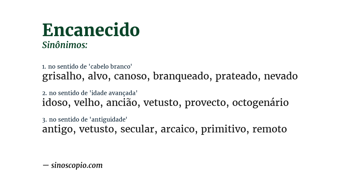 Sinônimo de encanecido