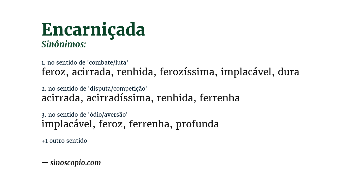 Sinônimo de encarniçada