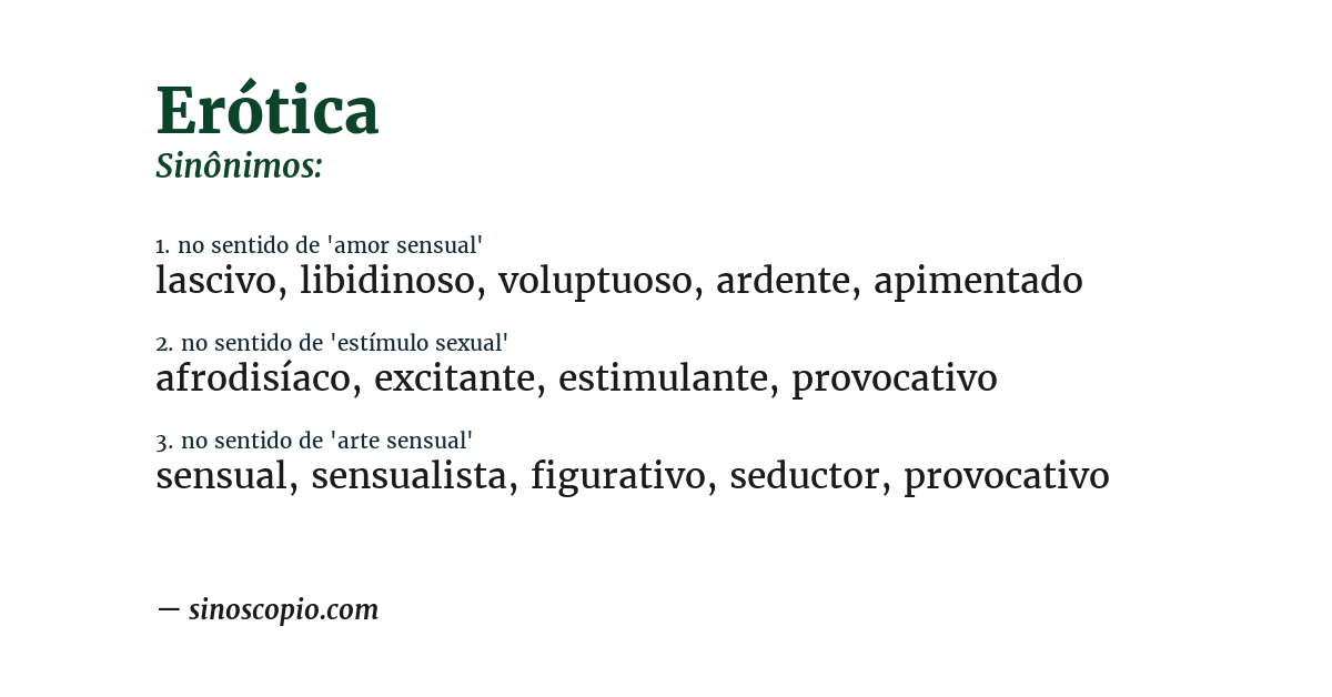 Sinônimo de erótica