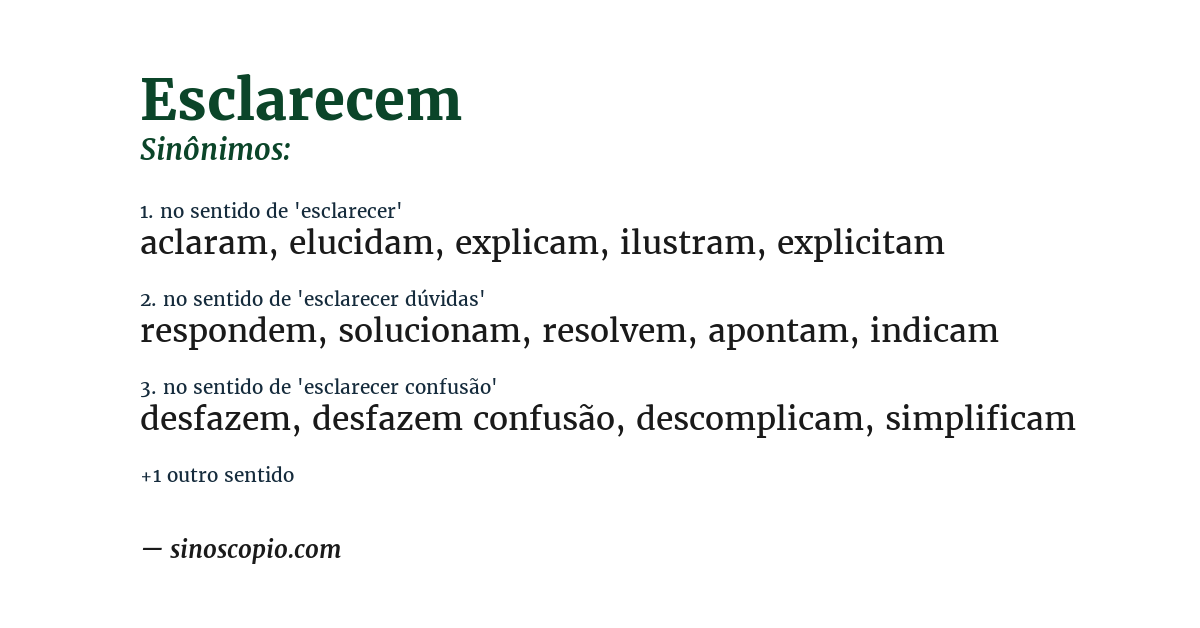 Sinônimo de esclarecem