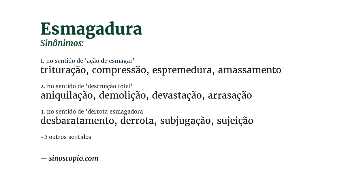Sinônimo de esmagadura