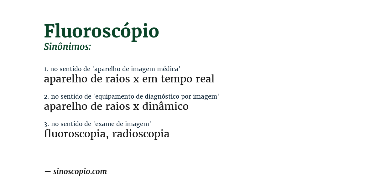 Sinônimo de fluoroscópio