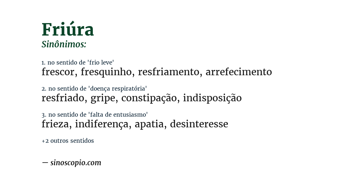 Sinônimo de friúra