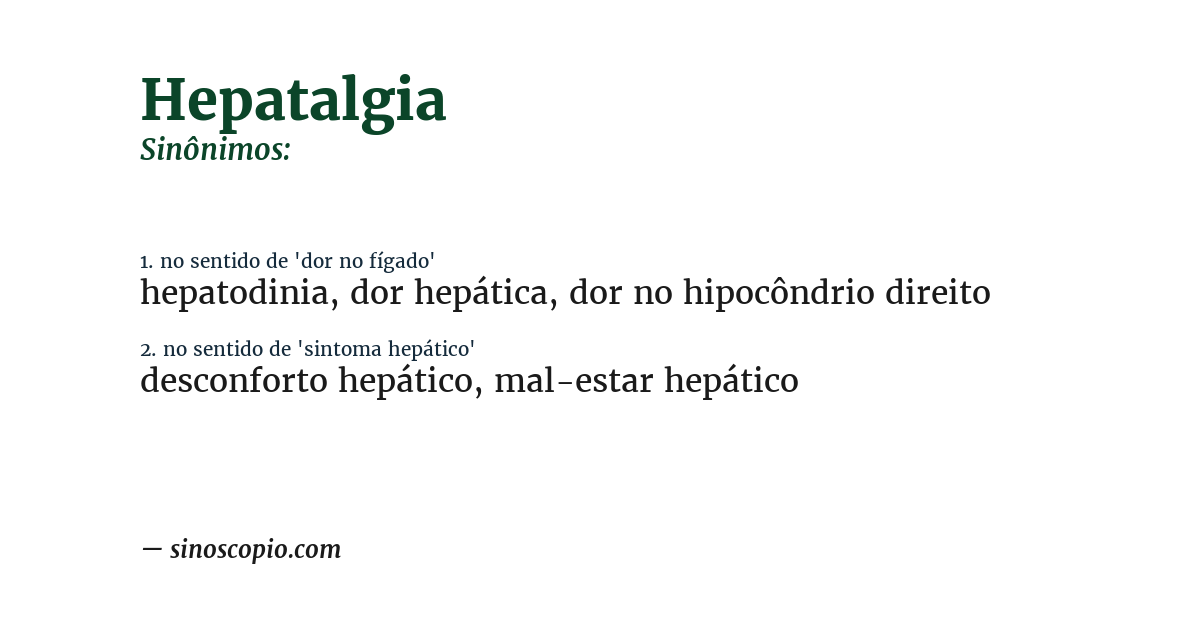 Sinônimo de hepatalgia