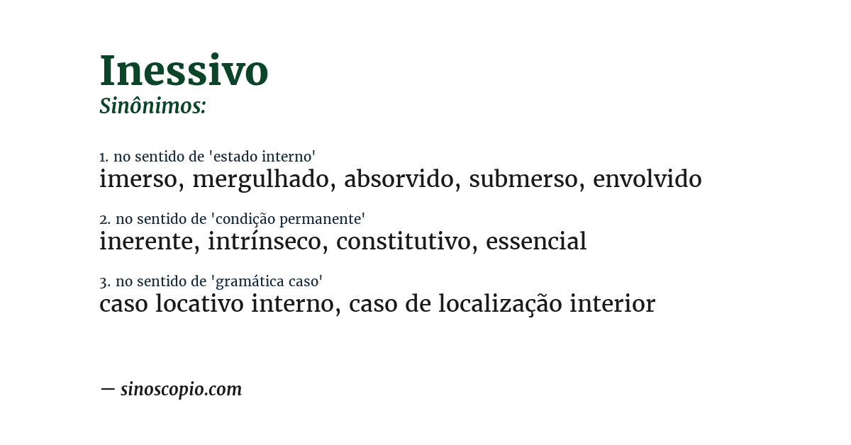Sinônimo de inessivo