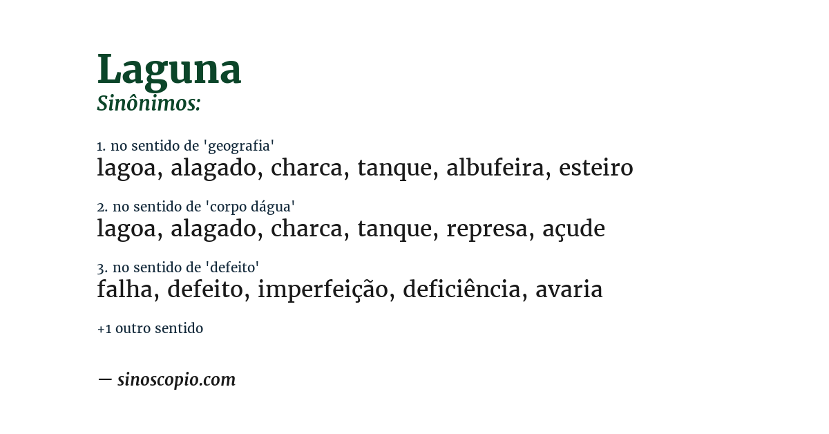 Sinônimo de laguna